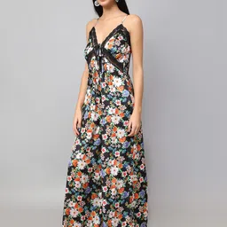 Amagyaa Printed Basic Jumpsuit with Lace Inserts image 4