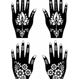 ORDERSHOCK Set Of 2 Mehndi Stencil Stickers-picture-20