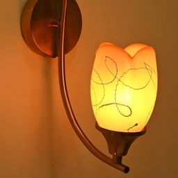 1ST TIME Orange & White Printed Glass Cylinder Shaped Wall Lamp-picture-33