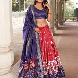 APNISHA Ethnic Motifs Printed Ready to Wear Lehenga & Unstitched Blouse With Dupatta-picture-22