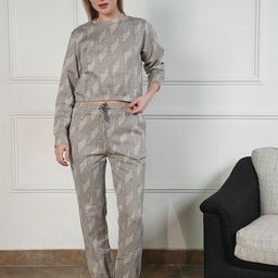 She N She Printed Round Neck Top With Joggers Co-Ords-picture-7