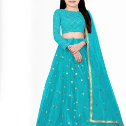 F Plus Fashion Girls Embellished Semi-Stitched Lehenga & Unstitched Blouse With Dupatta-picture-45