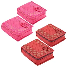 Kuber Industries Pink 4 Pieces Jewellery Organiser-19