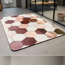 IVAZA Rose Gold Pentagon Pattern 550 GSM Bath Mat-image-32
