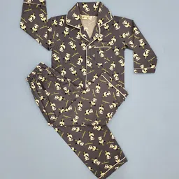 Freesia Array Kids Panda Printed Pure Cotton Night suit-image-52