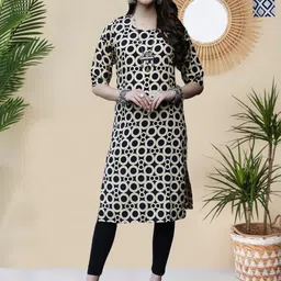 HERE&NOW Selection Of 2 Geometric Printed Round Neck Straight Kurtas-image-64