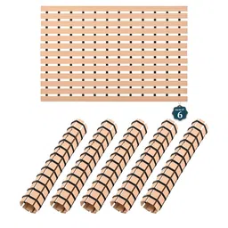 Kuber Industries 6-Pcs Beige Striped 110 GSM Bath Rugs-image-33