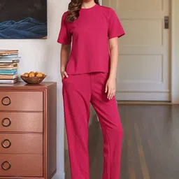 DressBerry Round Neck T-Shirt & Trousers Co-Ord Set-image-62