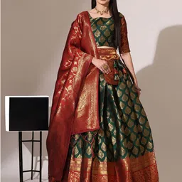 Fabcartz Semi-Stitched Lehenga & Unstitched Blouse With Dupatta-picture-27