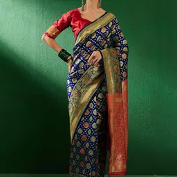 SHADOW & SAINING Woven Design Zari Banarasi Saree-picture-32