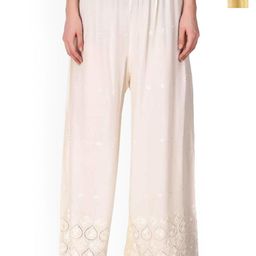 SRISARAS Women Pack Of 2 Ethnic Motif Embroidered Loose Fit Cotton Parallel Trousers-image-116