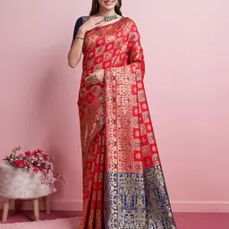 Shreyansh creationWomen Woven Design Zari Banarasi Saree-picture-1