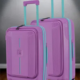 Nasher Miles Alexandria Polypropylene Set of 2 S/M Purple Blue Trolley Bags (55-65 cm)-37