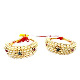 NIKYANKA Women 2 Brass Gold-Plated Armlet Bracelet-picture-0