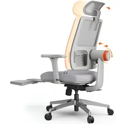 DROGO Grey Ergonomic Study Arm Chair With Footrest-picture-43