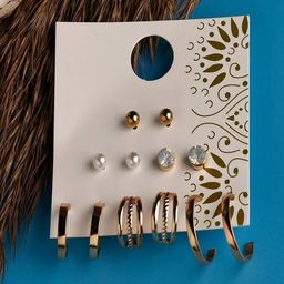 Jewelz Gold-Plated Set Of 6 Hoop Earrings-52