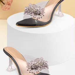 HUNYZA FOOTWEAR Women Embellished Synthetic Party Regular Block Pumps-picture-1
