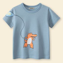 INCLUD Boys Dinosaur Cartoon Printed Round Neck Short Sleeves T-Shirt-20