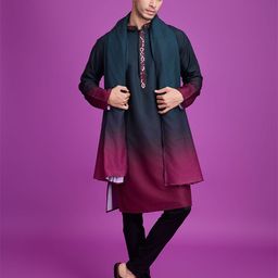 ODETTE Omre Printed Mandarin Collar Straight Kurta-image-23
