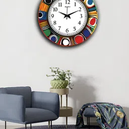 OLIVE TREE White & Black Printed Round Shaped Contemporary Wall Clock-image-49