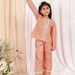 NEUDIS Girls Checked Long Sleeves Top With Trousers-picture-13