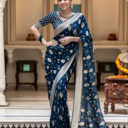 bigben textile Ethnic Motifs Woven Design Banarasi Saree-picture-38