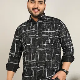 Metronaut Abstract Printed Spread Collar Cotton Shirt-picture-23