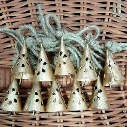 Rusty Harmony Cone Shape Cow Bells 10 Pieces Cone Flower, Small-51