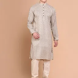 SHOWOFF Men Regular Kurta with Trousers-image-98