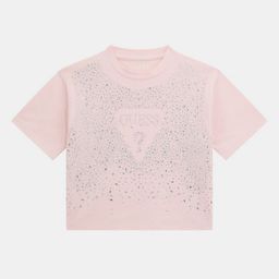 GUESS kids Girls Graphic Printed Round Neck Cotton Boxy T-shirt-image-21