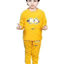 Dhairya Traders Unisex Kids Yellow T-shirt with Trousers-image-88