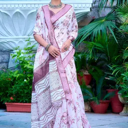 Moda Rapido Floral Designer Block Print Saree image 5