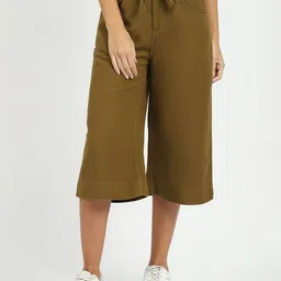 Global Republic Women Relaxed Loose Fit High-Rise Culottes Trousers-image-69