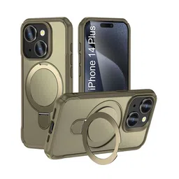 Luxury Kase Solid iPhone 14 Plus 360 Rotating Kickstand Mag-Safe Rugged Armor Back Case-9