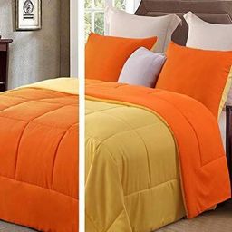 JP SHINE Yellow & Orange Geometric Heavy Winter 210 GSM Double Bed Comforter-image-30