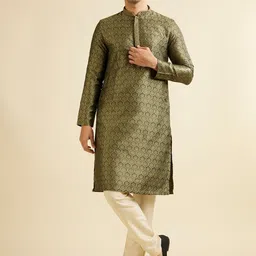 Manyavar Men Regular Kurta with Pyjamas-image-11
