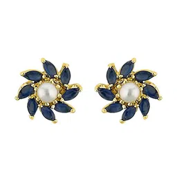 Sri Jagdamba Pearls Dealer Gold-Plated Contemporary Pearl Studs-16