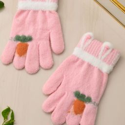 SHOP FRENZY Unisex Kids Patterned Acrylic Winter Gloves-17