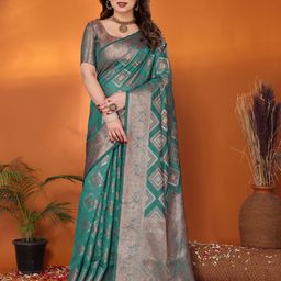 DIVASTRI Woven Design Zari Organza Kanjeevaram Saree-picture-17