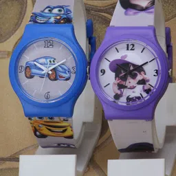 VIRAKTI Kids Set Of 2 Brass Printed Dial & Straps Analogue Watch KID-02-05-COMBO-15