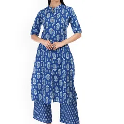 JAITRA APPARELS Ethnic Motifs Printed Pure Cotton Straight Kurta with Trouser-picture-21