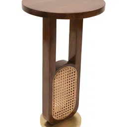 Little Extra Brown Wooden Round Bedside Table-picture-33