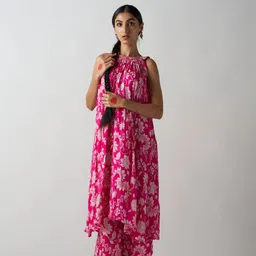 SUKRUTI DESIGN Printed Round Neck Top With Palazzo Co-Ords-image-86