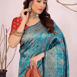 Moda Rapido Woven Design Zari Silk Cotton Kanjeevaram Saree-image-51