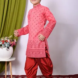 NFC CREATION Boys Embroidered Regular Sequinned Kurta with Patiala image 2