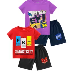 FRENCH KLEIDER Boys Printed T-shirt with Shorts-image-63