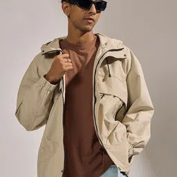 Espanshe Men Solid Hooded Sporty Jacket-11