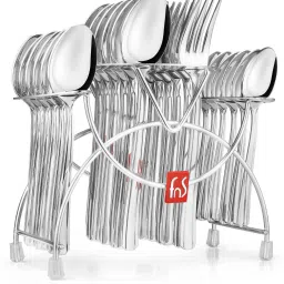 FnS Miami Stainless steel 24 pcs Cutlery Set with Hanging Stand Stainless Steel Cutlery Set-image-31