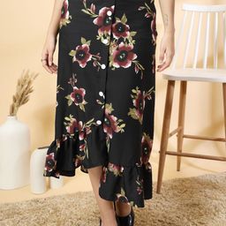 OOMPH! FACTOR Printed Flared Midi Skirt-image-81