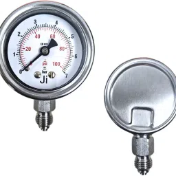 Economical Pressure Gauge, 2" Dial, 0-7 bar, Bottom Entry, 1/4" BSP (M) Conn, SS Dial Indicator-15